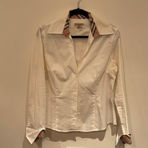 Burberry white button down shirt. Size XL.